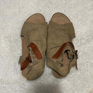 Tan and brown sandals